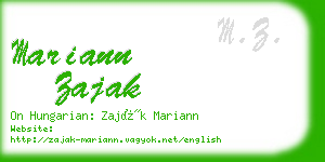 mariann zajak business card